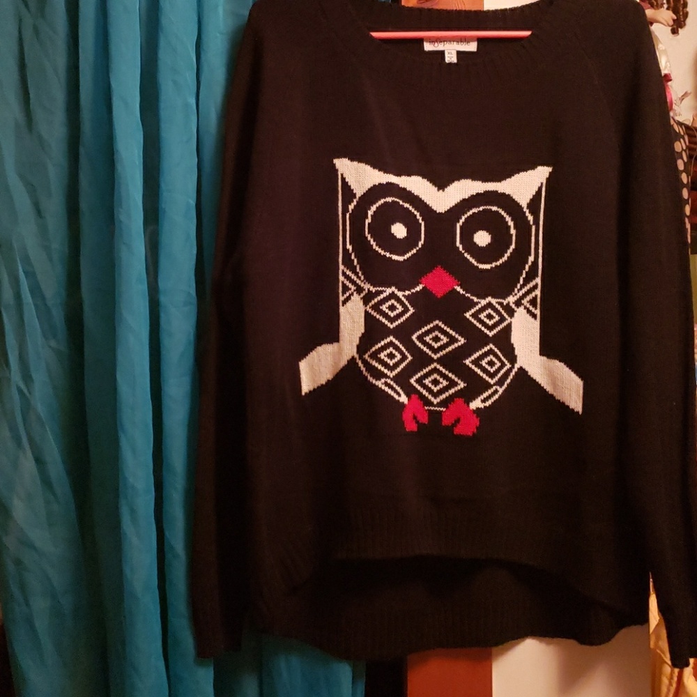 Black sweater with owl